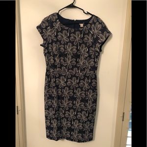 J Crew. Size 12. Blue/white dress.